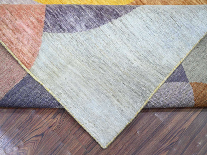 Modern / Contemporary hand-knotted wool rug in Multicolored, 9' x 12' — SKU O074294 (view 6)