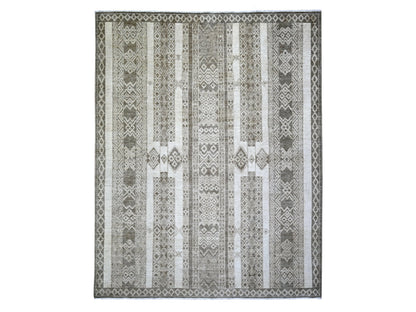 Brown 7'8" x 9'6" Oushak / Peshawar Hand knotted Wool Rug - Sku: O074297
