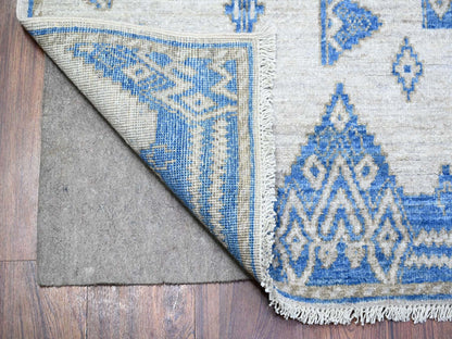 Blue 6'0" x 8'10" Oushak And Peshawar Hand knotted Wool Rug - Sku: O074298