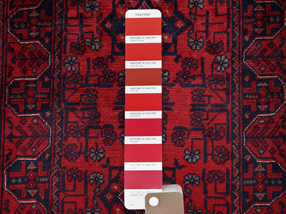 Tribal Tribal & Geometric hand-knotted wool runner in Red, 1'10" x 5'1" — SKU O0742 (view 4)