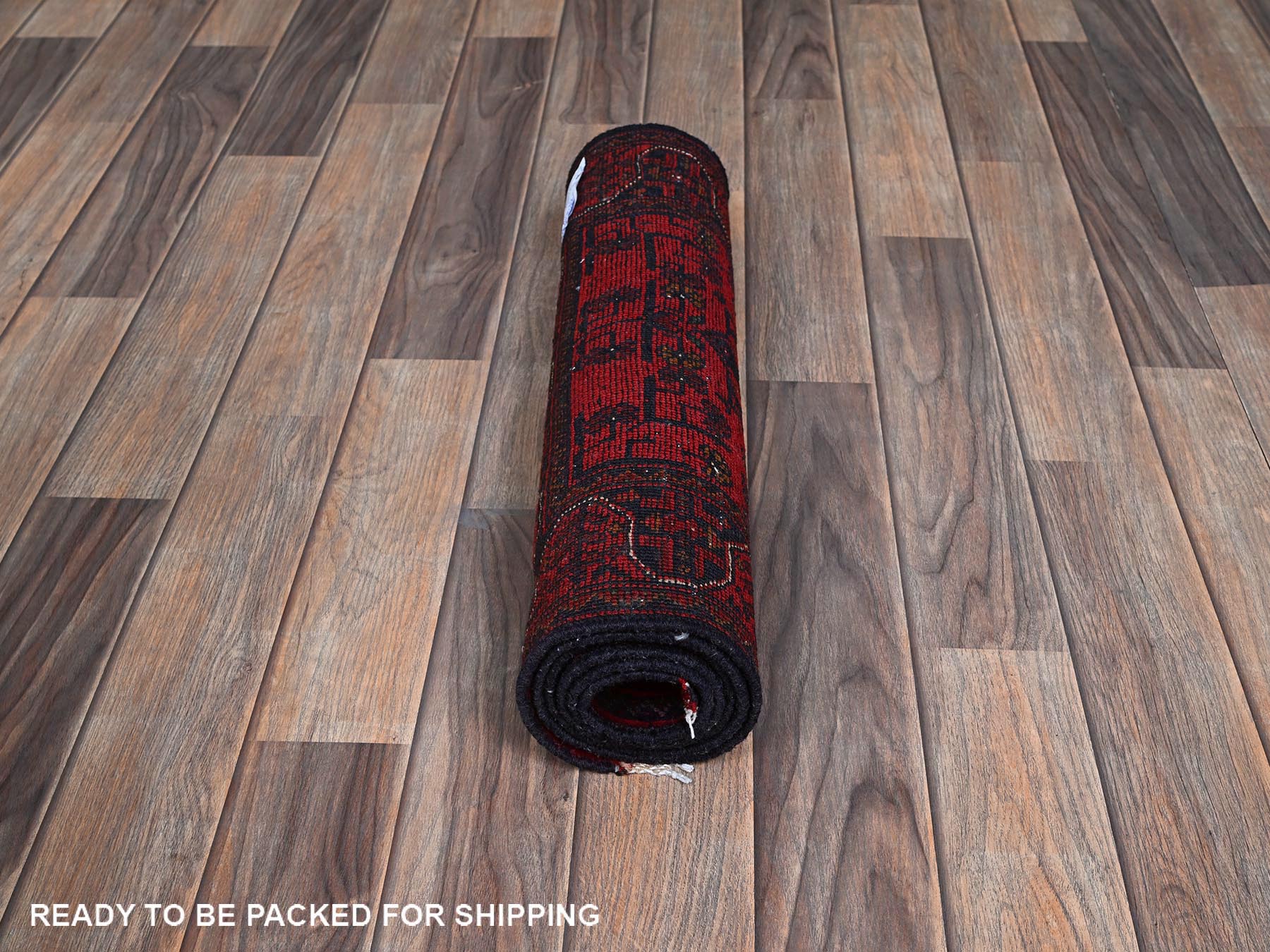 Tribal Tribal & Geometric hand-knotted wool runner in Red, 1'10" x 5'1" — SKU O0742 (view 5)