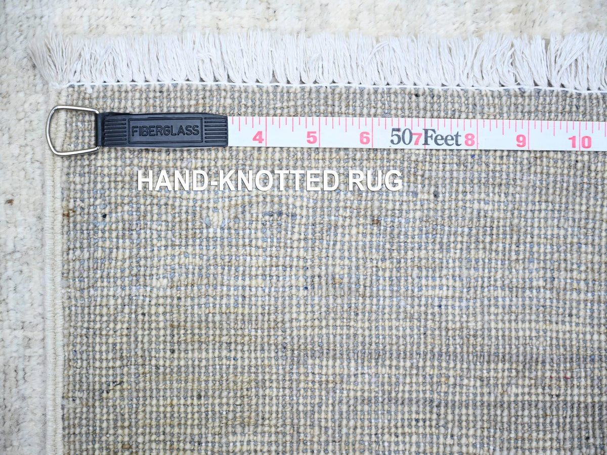 Peshawar Oushak hand-knotted wool runner in Ivory, 2'8" x 11' — SKU O074303 (view 6)