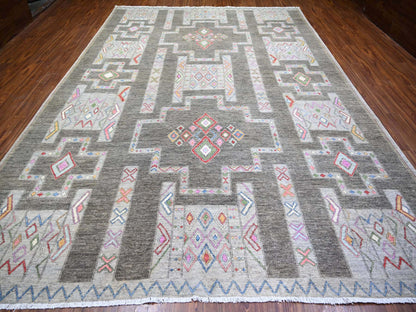 Peshawar Oushak hand-knotted wool rug in Gray, 9'10" x 13'8" — SKU O074329 (view 2)