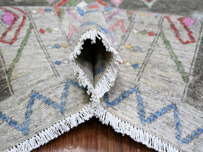 Grey 9'10" x 13'8" Oushak And Peshawar Hand knotted Wool Rug - Sku: O074329
