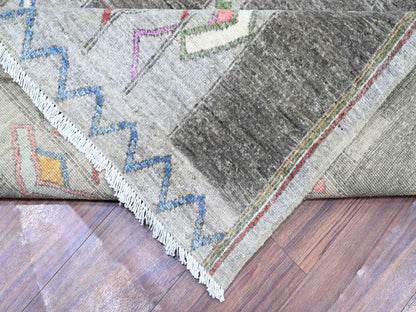 Peshawar Oushak hand-knotted wool rug in Gray, 9'10" x 13'8" — SKU O074329 (view 6)