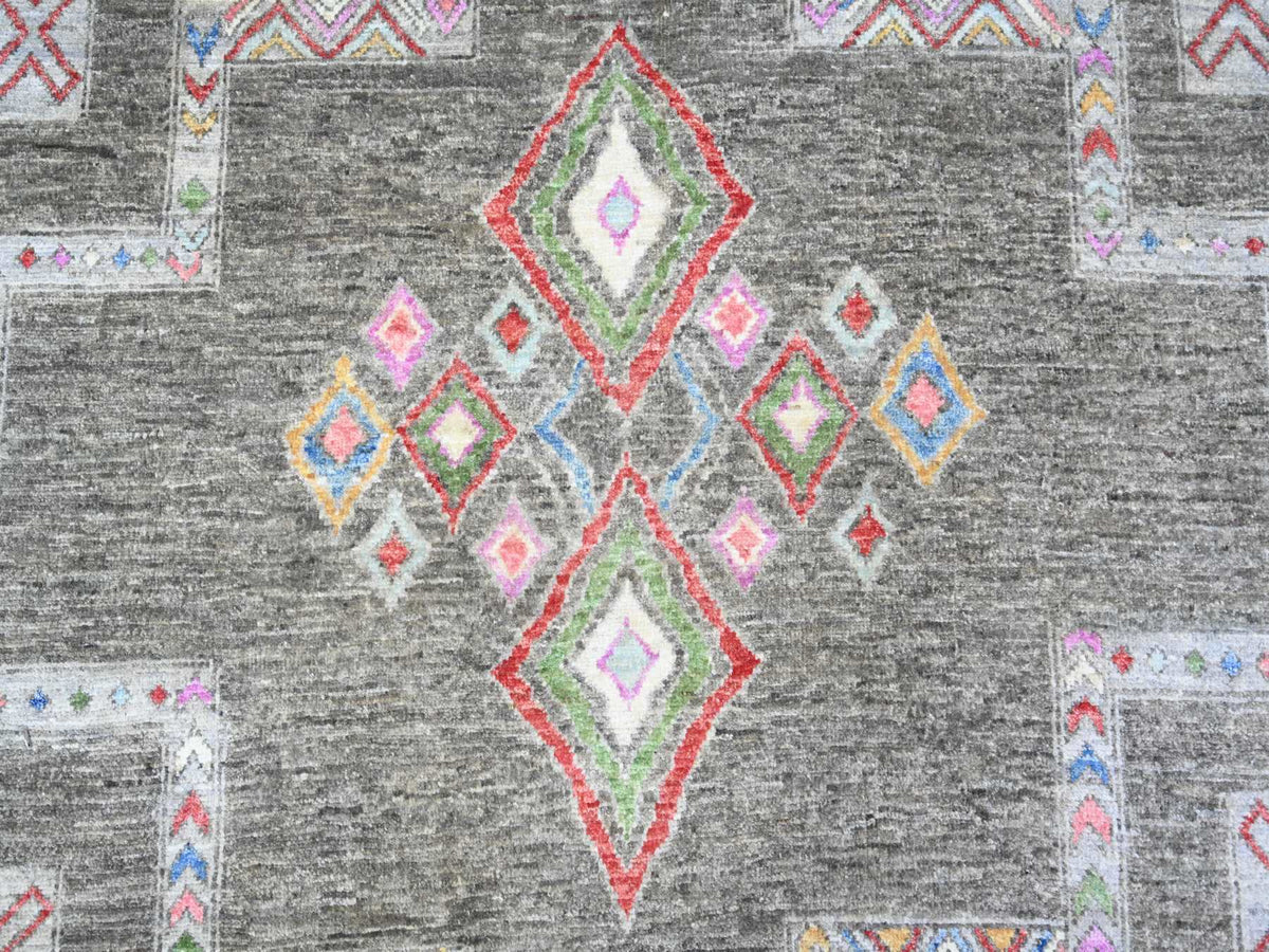 Peshawar Oushak hand-knotted wool rug in Gray, 9'10" x 13'8" — SKU O074329 (view 8)