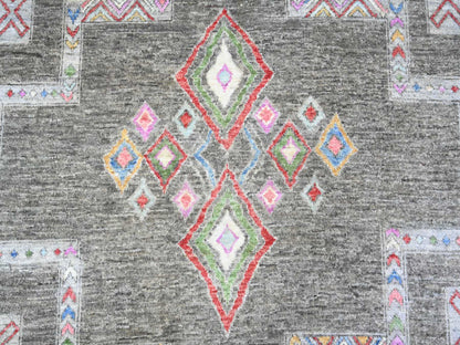 Peshawar Oushak hand-knotted wool rug in Gray, 9'10" x 13'8" — SKU O074329 (view 8)