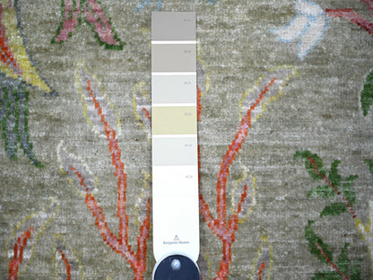 Green 3'4" x 4'10" Oushak / Peshawar Hand knotted Wool Rug - Sku: O074347
