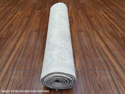 Peshawar Oushak hand-knotted wool runner in Ivory, 2'9" x 7'8" — SKU O074369 (view 4)
