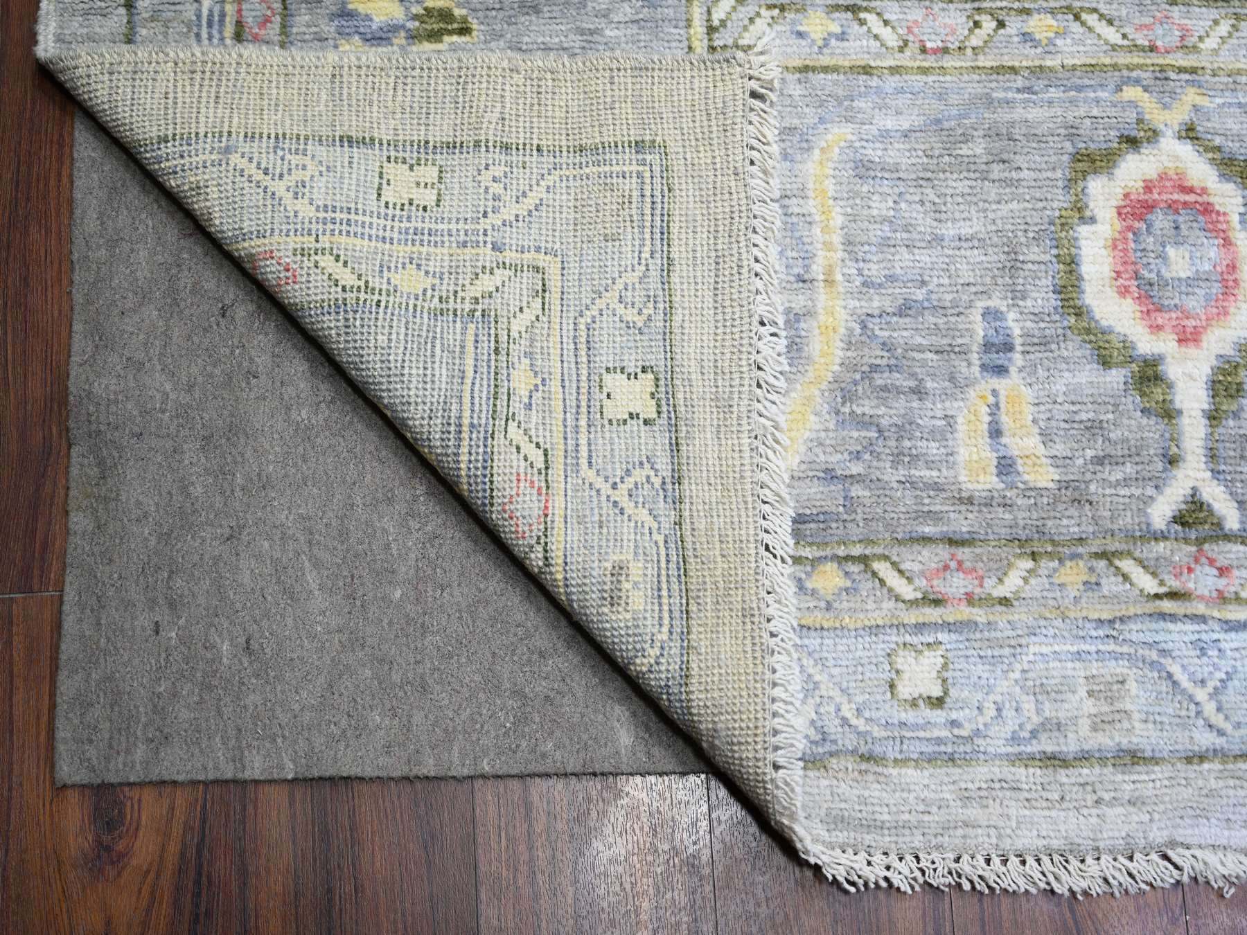 Oushak Oushak hand-knotted wool rug in Gray & Spanish Gray, 12'2" x 15'5" — SKU O074385 (view 4)