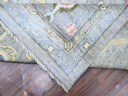 Oushak Oushak hand-knotted wool rug in Gray & Spanish Gray, 12'2" x 15'5" — SKU O074385 (view 6)