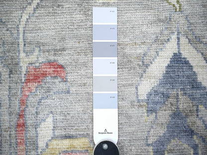 Oushak Oushak hand-knotted wool rug in Gray & Spanish Gray, 12'2" x 15'5" — SKU O074385 (view 7)
