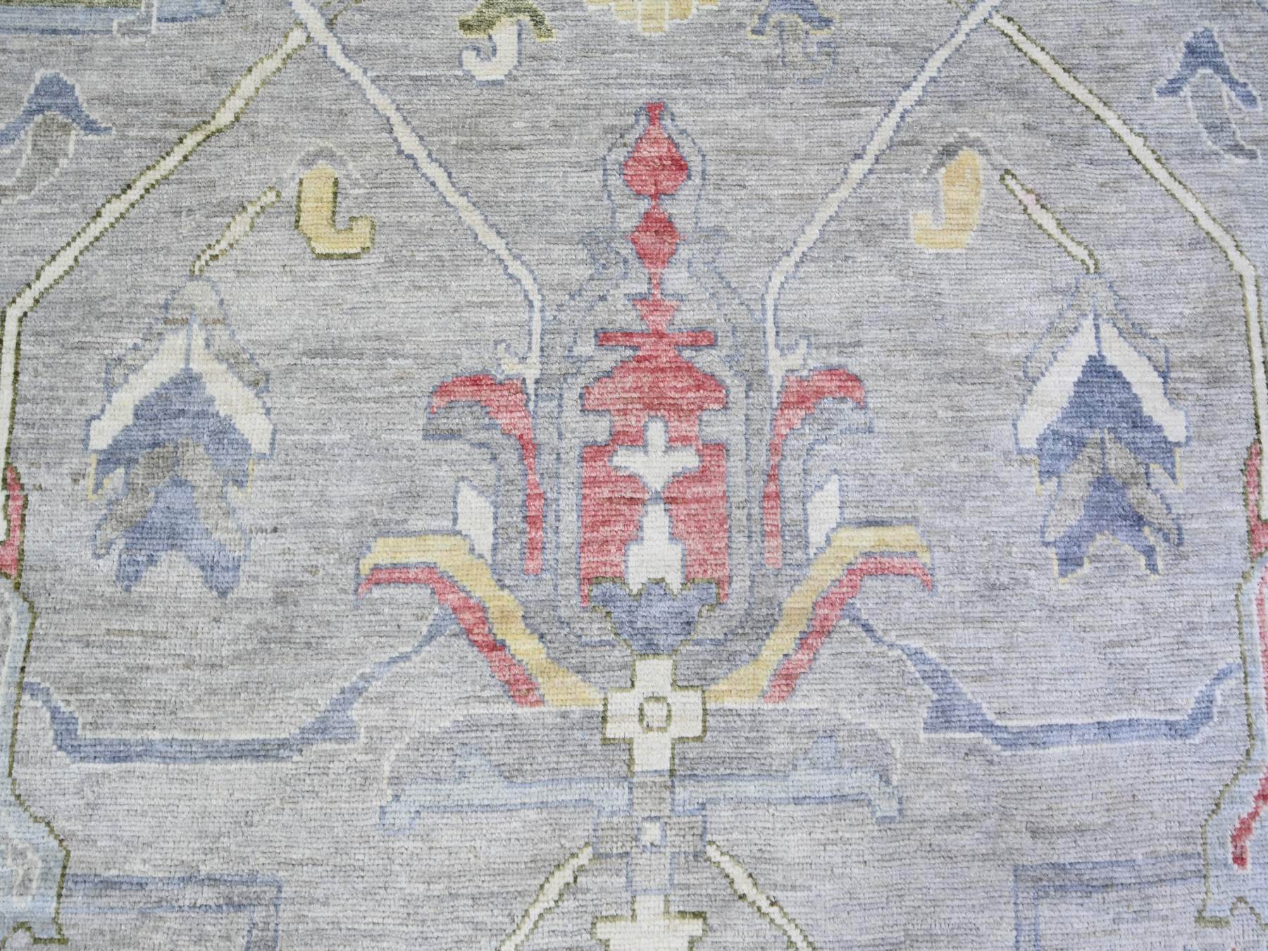 Oushak Oushak hand-knotted wool rug in Gray & Spanish Gray, 12'2" x 15'5" — SKU O074385 (view 8)