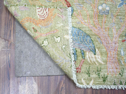 Green 3'0" x 5'2" Oushak / Peshawar Hand knotted Wool Rug - Sku: O074412