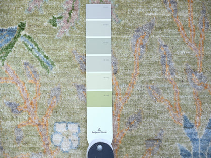 Green 3'0" x 5'2" Oushak / Peshawar Hand knotted Wool Rug - Sku: O074412