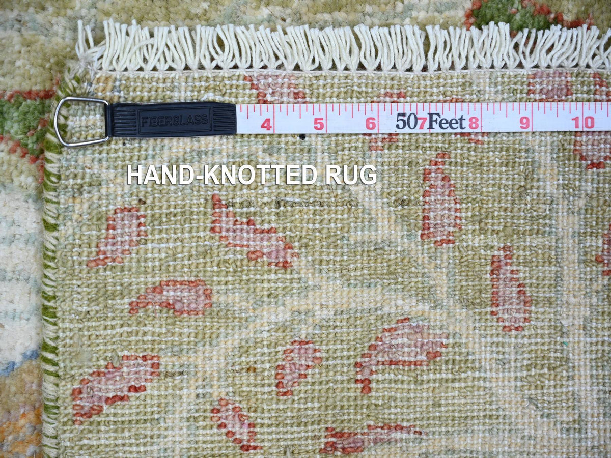 Peshawar Oushak hand-knotted wool rug in Green, 3' x 5'2" — SKU O074412 (view 6)