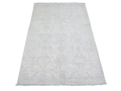 Peshawar Oushak hand-knotted wool rug in Ivory & Daisy White, 3'10" x 5'10" — SKU O074462