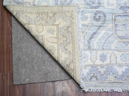 Khotan Oushak hand-knotted wool rug in Gray & Chrome Gray, 11'10" x 16'3" — SKU O074465 (view 4)