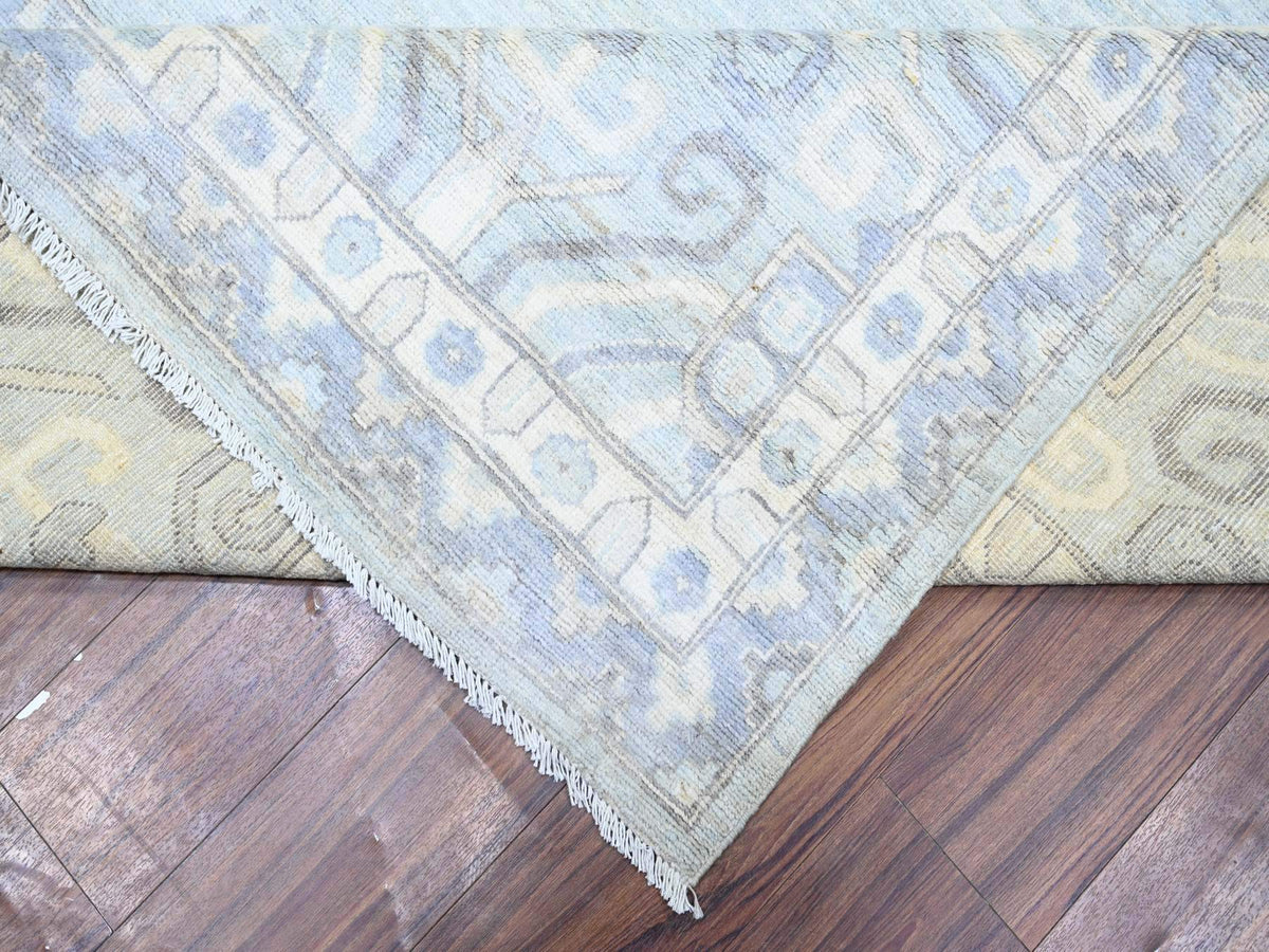 Khotan Oushak hand-knotted wool rug in Gray & Chrome Gray, 11'10" x 16'3" — SKU O074465 (view 6)