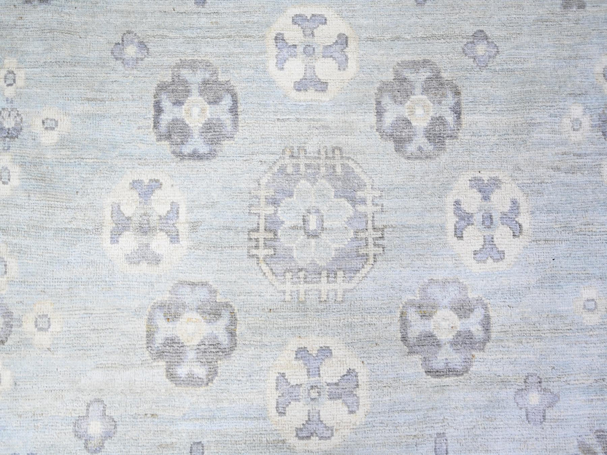 Khotan Oushak hand-knotted wool rug in Gray & Chrome Gray, 11'10" x 16'3" — SKU O074465 (view 8)