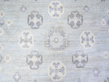 Khotan Oushak hand-knotted wool rug in Gray & Chrome Gray, 11'10" x 16'3" — SKU O074465 (view 8)