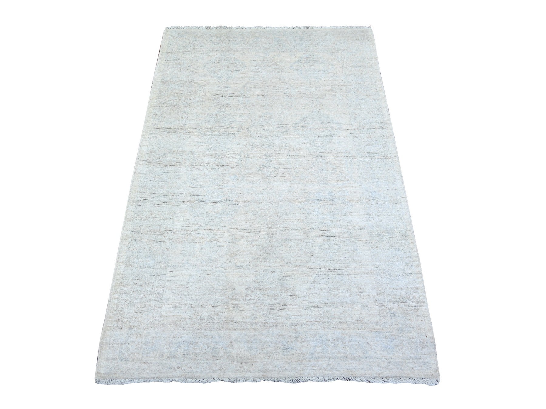Peshawar Oushak hand-knotted wool rug in Ivory & Gray, 2'11" x 4'10" — SKU O074468