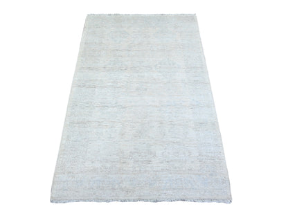 Peshawar Oushak hand-knotted wool rug in Ivory & Gray, 2'11" x 4'10" — SKU O074468