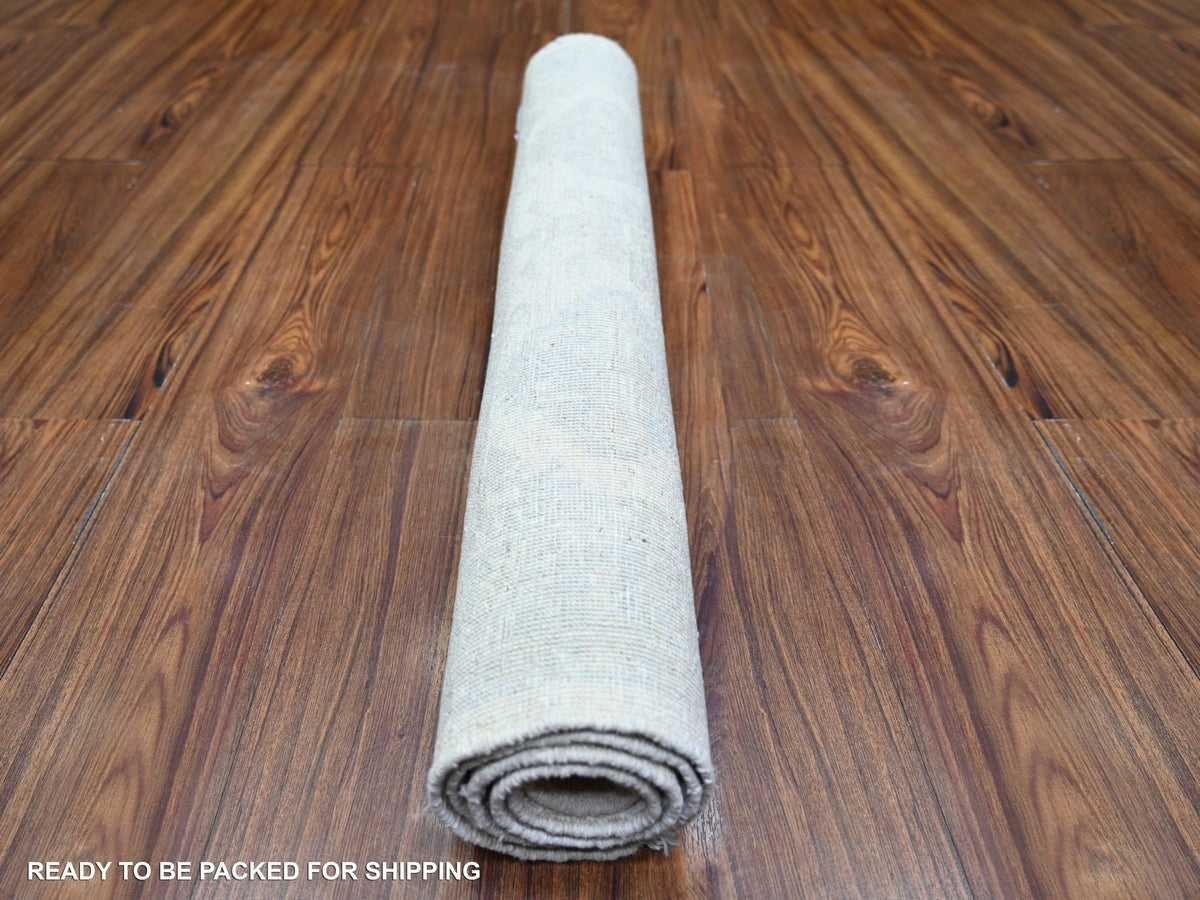 Peshawar Oushak hand-knotted wool rug in Ivory & Gray, 2'11" x 4'10" — SKU O074468 (view 4)