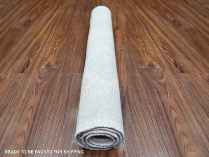 Peshawar Oushak hand-knotted wool rug in Ivory & Gray, 2'11" x 4'10" — SKU O074468 (view 4)
