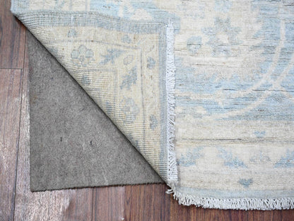 Blue 2'8" x 9'9" Oushak And Peshawar Hand knotted Wool Rug - Sku: O074470