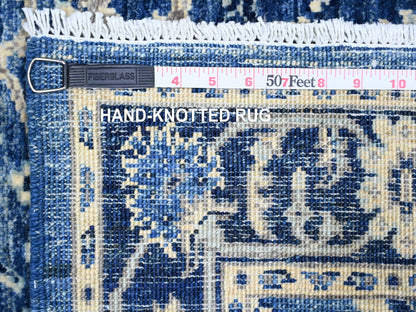 Blue 2'10" x 4'8" Oushak And Peshawar Hand knotted Wool Rug - Sku: O074473