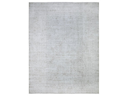 Kerman Vintage hand-knotted wool rug in Gray, 9'9" x 12'8" — SKU O074480