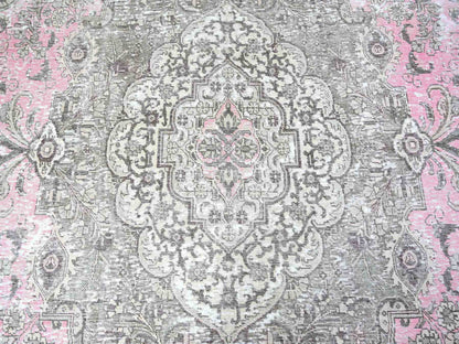 Pink 11'3" x 15'9" Vintage Hand knotted Wool Rug - Sku: O074481