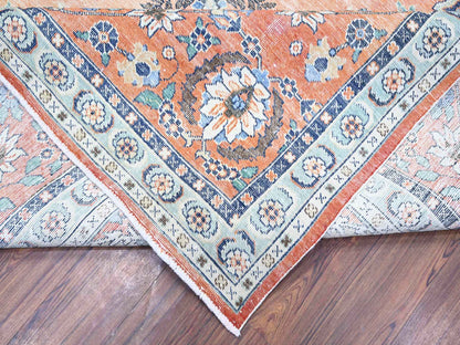 Tabriz Vintage hand-knotted wool rug in Orange, 12'2" x 15'2" — SKU O074483 (view 6)