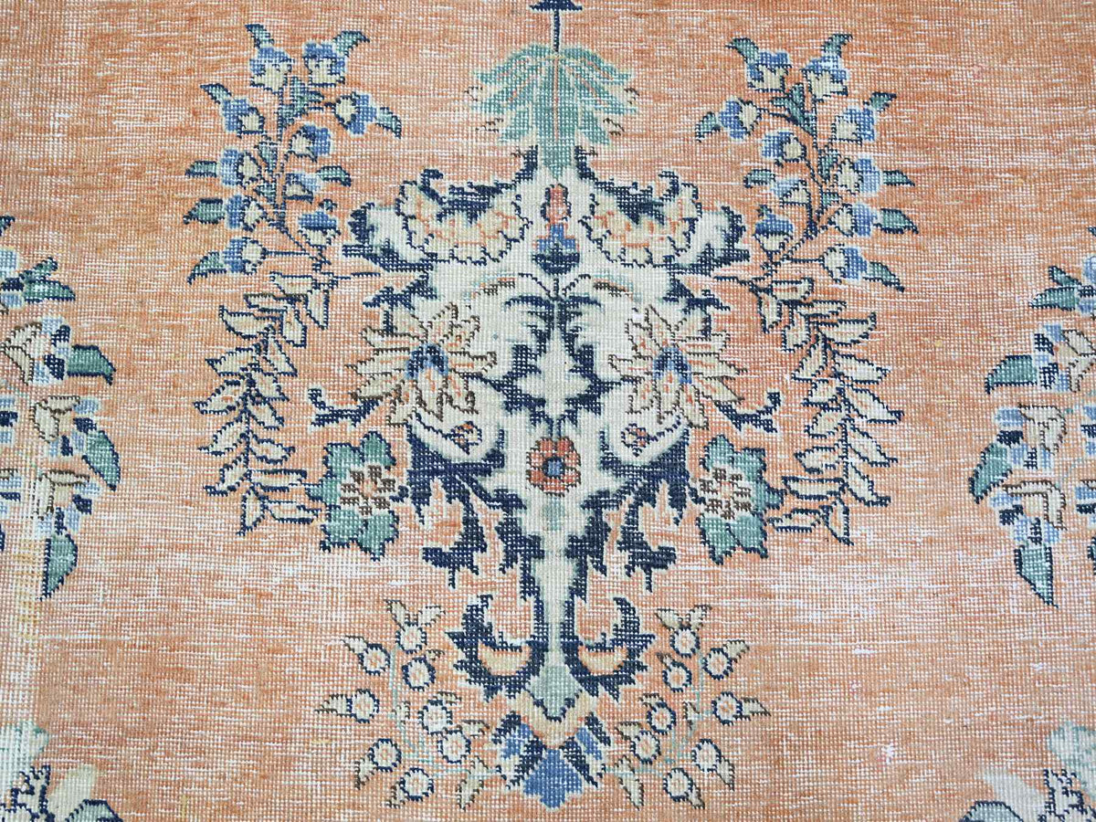 Tabriz Vintage hand-knotted wool rug in Orange, 12'2" x 15'2" — SKU O074483 (view 8)