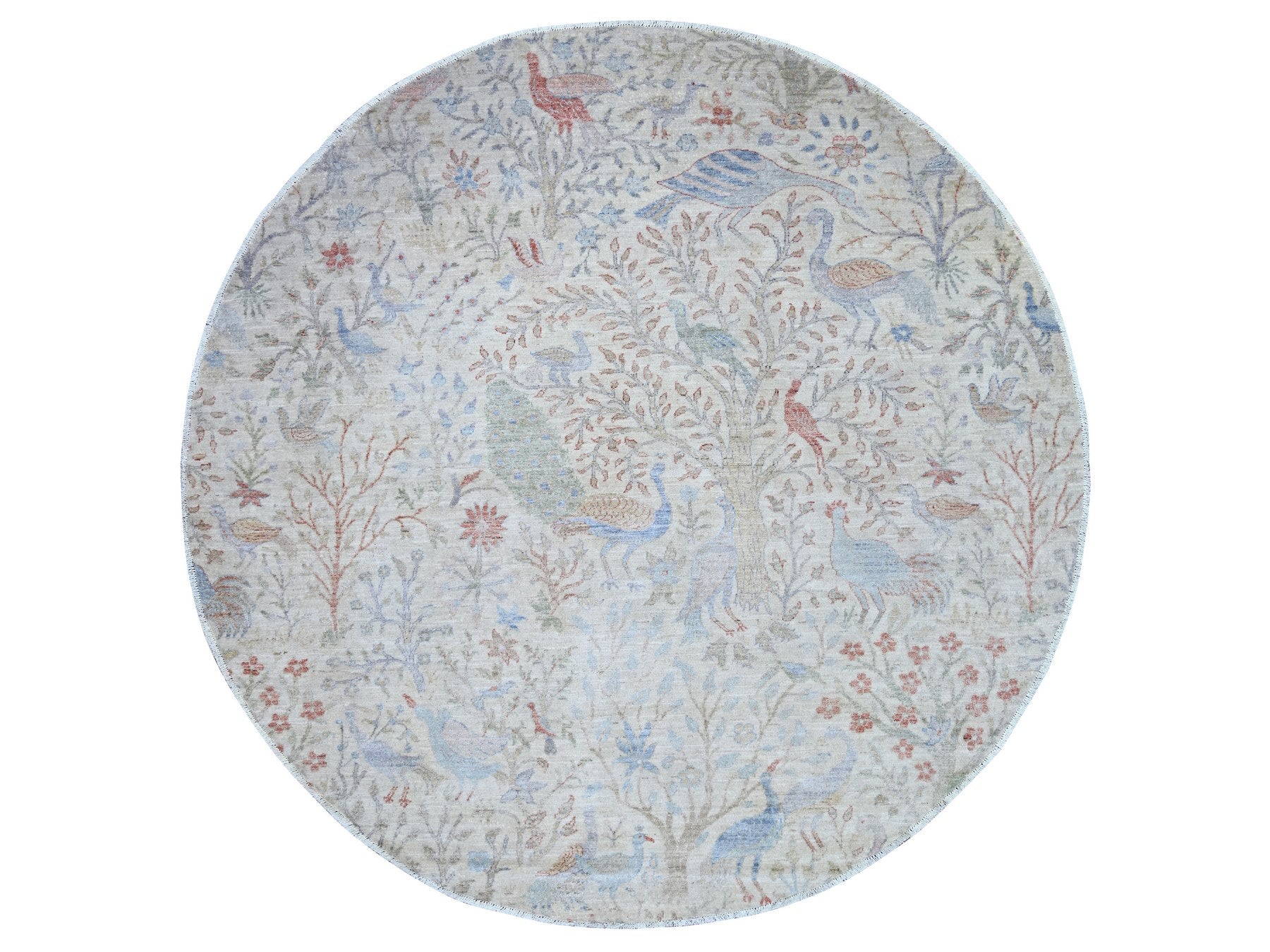 Peshawar Oushak hand-knotted wool rug in Ivory, 7'11" x 7'11" — SKU O074496