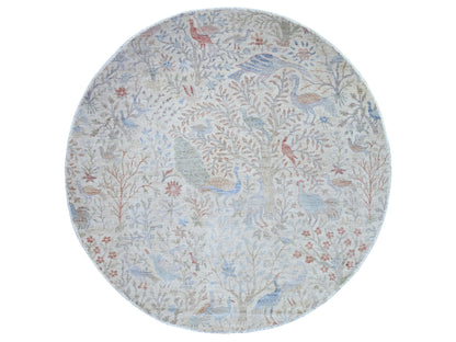 Peshawar Oushak hand-knotted wool rug in Ivory, 7'11" x 7'11" — SKU O074496