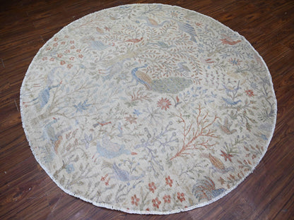 Peshawar Oushak hand-knotted wool rug in Ivory, 7'11" x 7'11" — SKU O074496 (view 3)