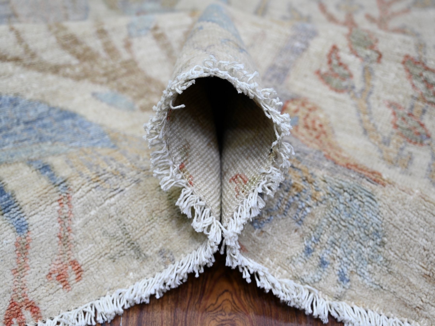 Peshawar Oushak hand-knotted wool rug in Ivory, 7'11" x 7'11" — SKU O074496 (view 5)