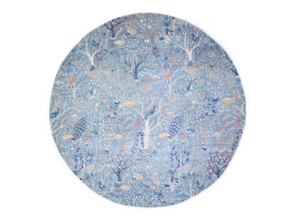 Blue 12'0" x 12'2" Oushak And Peshawar Hand knotted Wool Rug - Sku: O074497