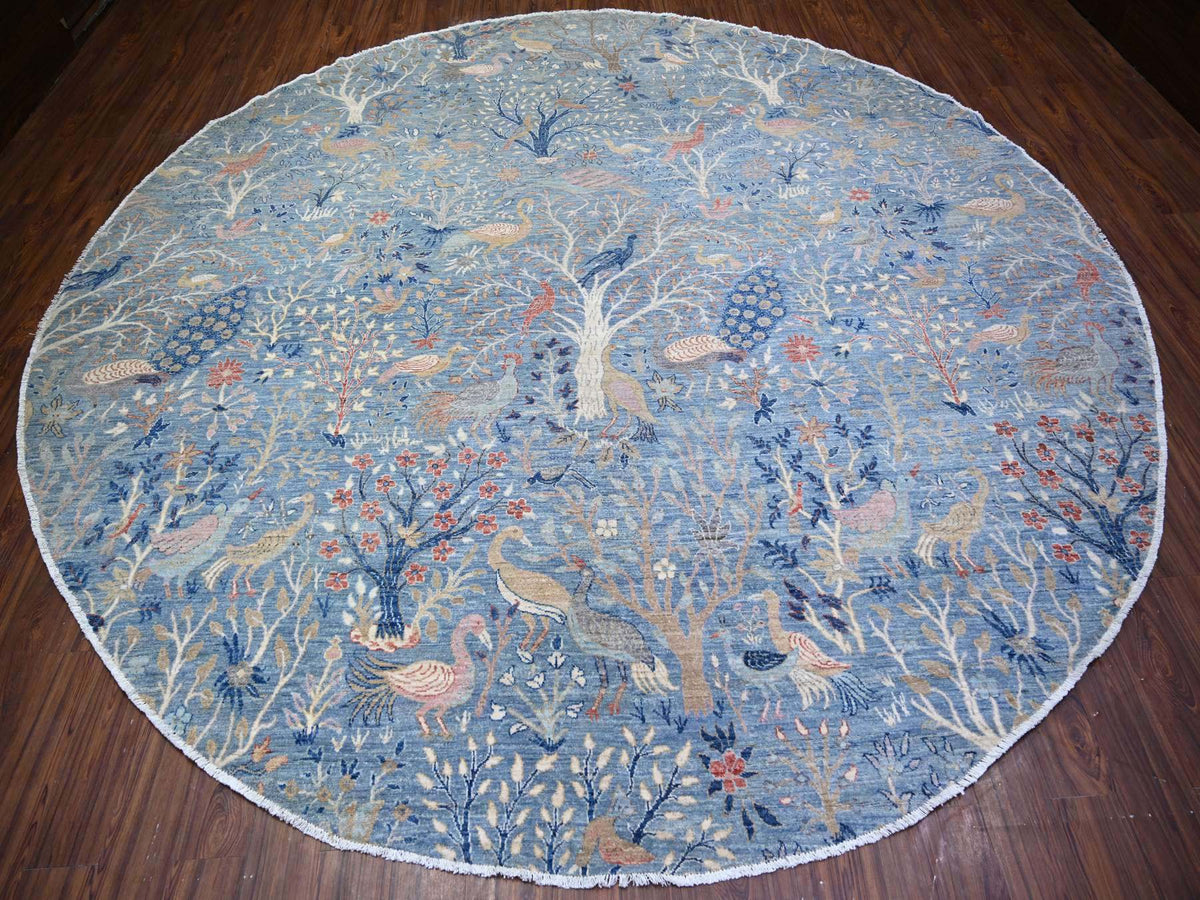 Peshawar Oushak hand-knotted wool rug in Blue, 12' x 12'2" — SKU O074497 (view 2)