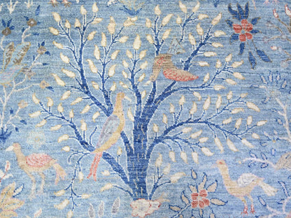 Blue 12'0" x 12'2" Oushak And Peshawar Hand knotted Wool Rug - Sku: O074497