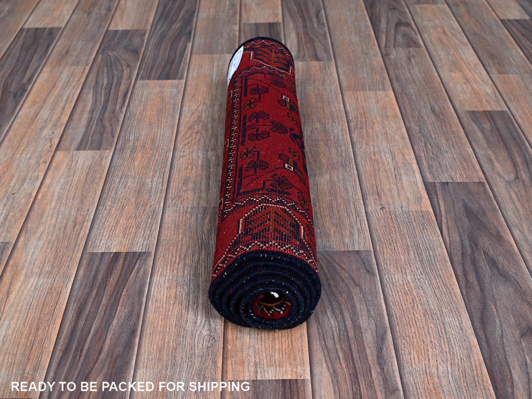 Tribal & Geometric hand-knotted wool runner in Red, 1'9" x 4'8" — SKU O0744 (view 5)