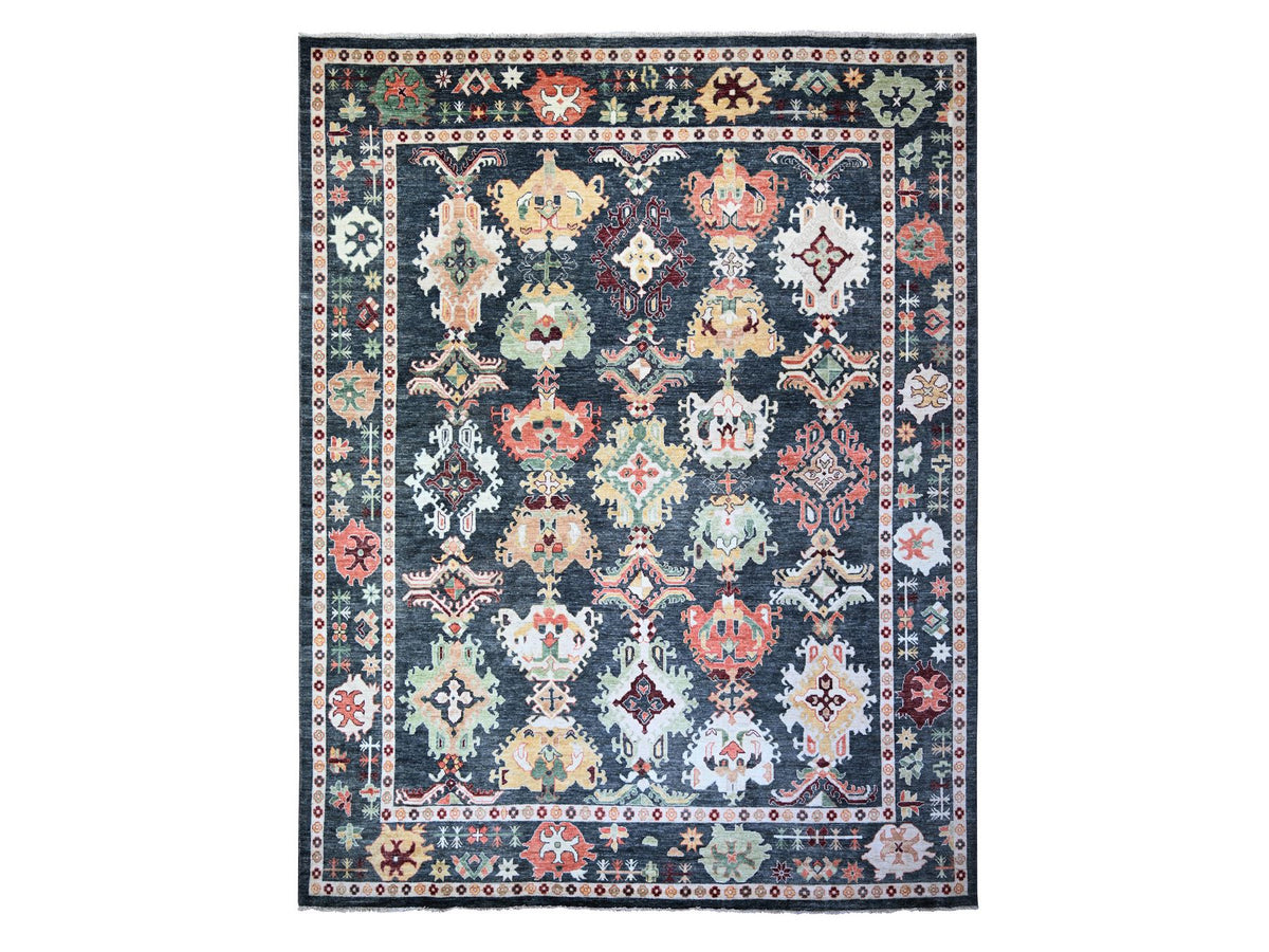 Oushak Oushak hand-knotted wool rug in Black, 11'9" x 14'7" — SKU O074504