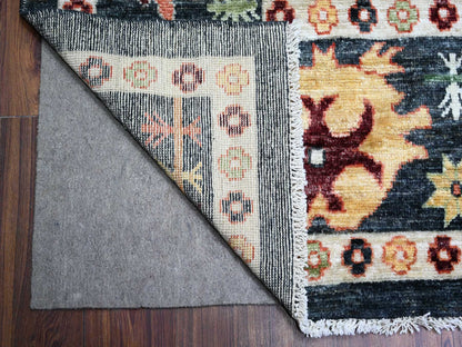 Black 11'9" x 14'7" Oushak And Peshawar Hand knotted Wool Rug - Sku: O074504