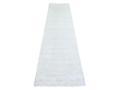 Peshawar Oushak hand-knotted wool runner in Ivory, 2'5" x 9'6" — SKU O074509