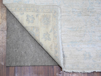 Peshawar Oushak hand-knotted wool runner in Ivory, 2'5" x 9'6" — SKU O074509 (view 2)