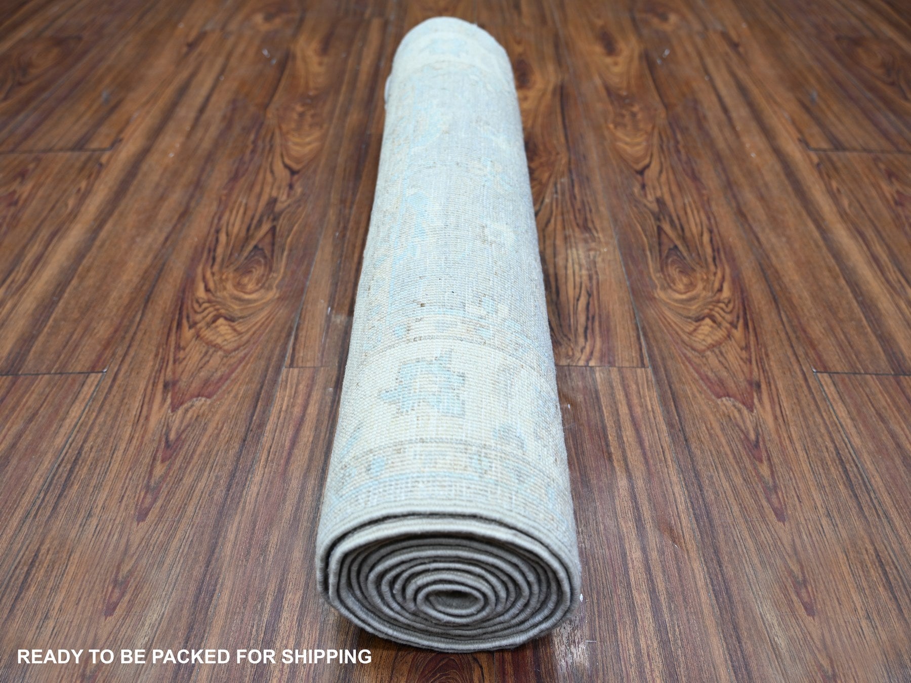 Peshawar Oushak hand-knotted wool runner in Ivory, 2'5" x 9'6" — SKU O074509 (view 4)