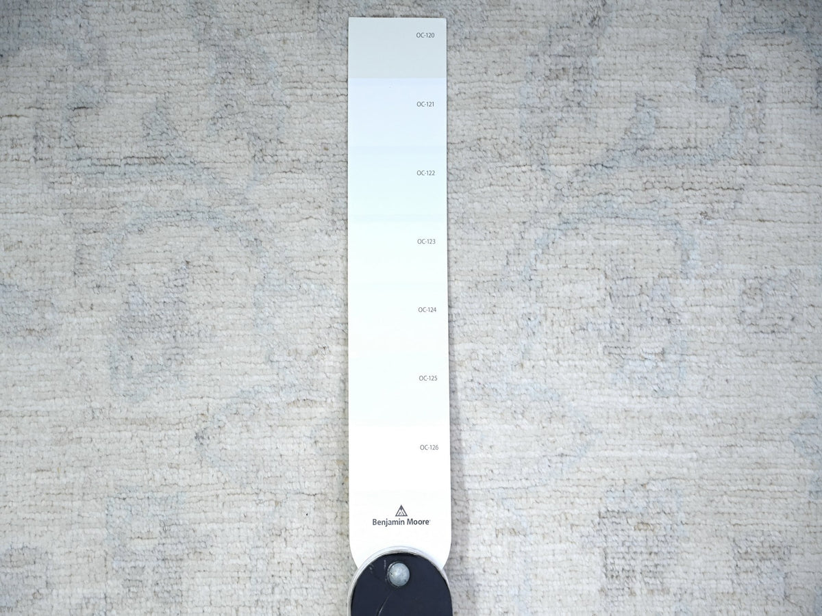 Peshawar Oushak hand-knotted wool runner in Ivory, 2'11" x 9'4" — SKU O074510 (view 3)