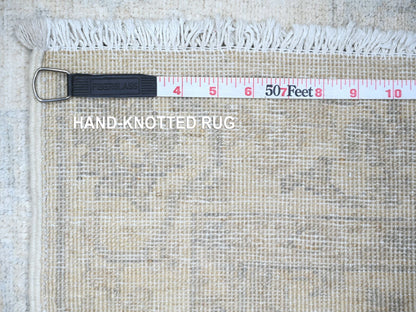 Peshawar Oushak hand-knotted wool runner in Ivory, 2'11" x 9'4" — SKU O074510 (view 6)